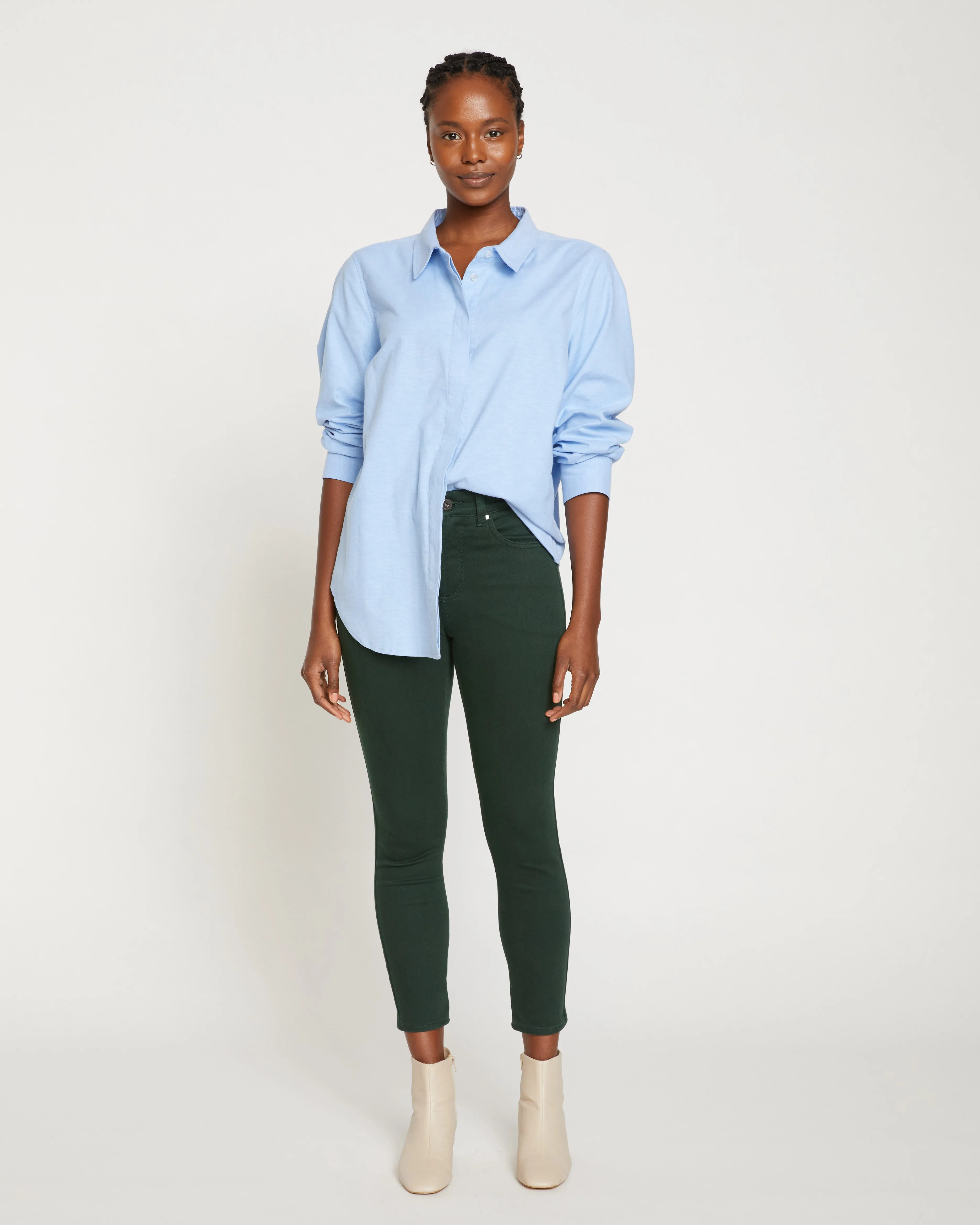 Seine High Rise Skinny Jeans 27 Inch - Forest Green