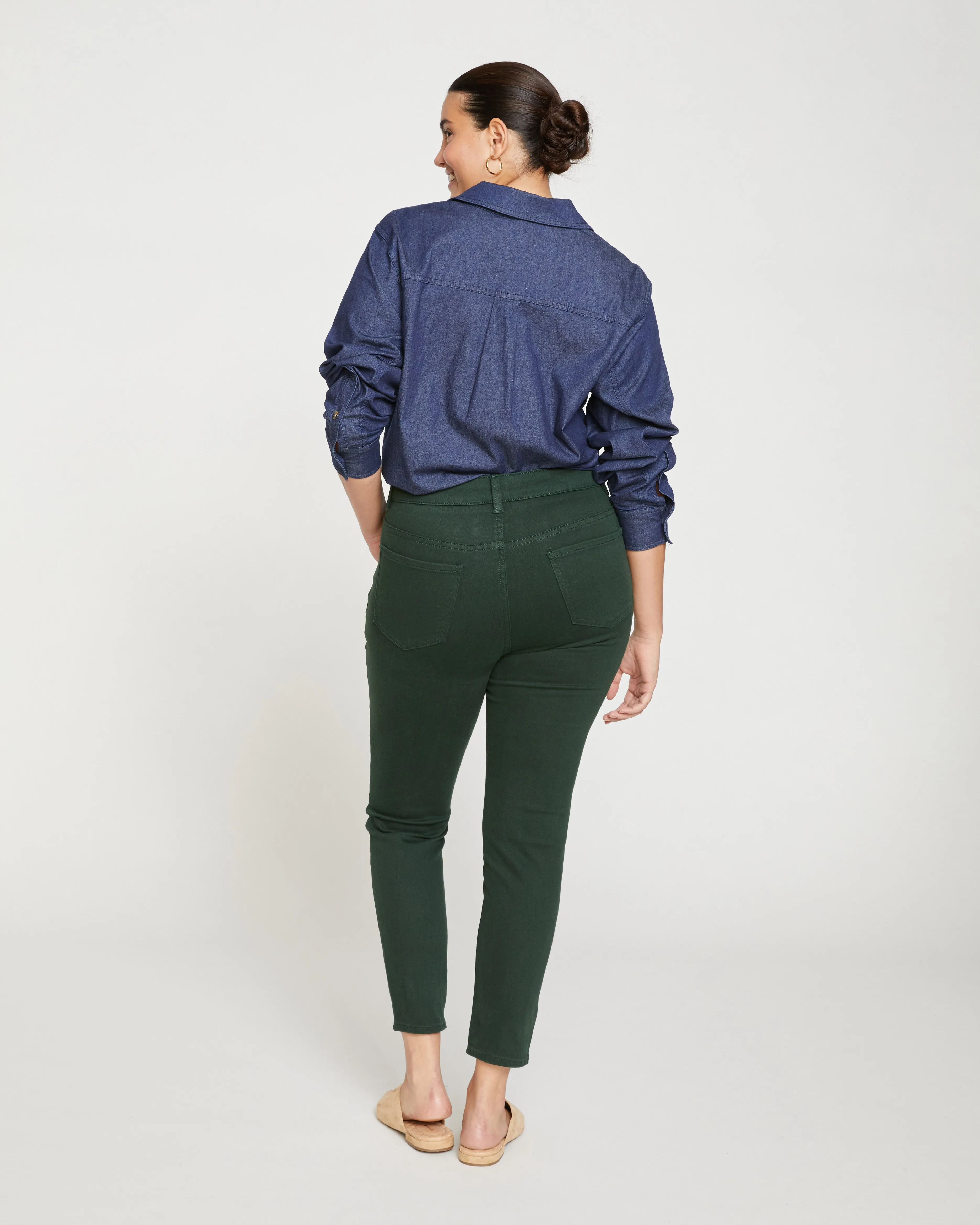 Seine High Rise Skinny Jeans 27 Inch - Forest Green