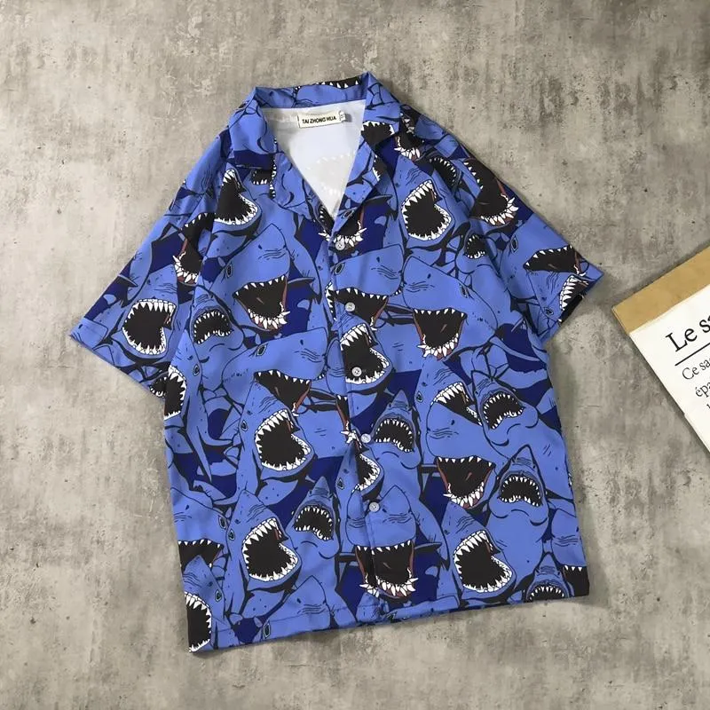 Shirt Men Street Hawaii Beach Women Fashion Short Sleeve Shirts Harujuku Mens