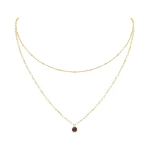 Smoky Quartz Gemstone Chain Layered Choker Necklace