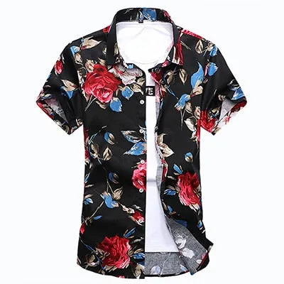 Summer Fashion Slim Fit Casual Flower Shirts