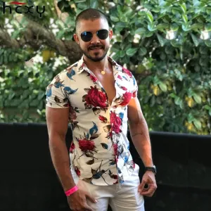 Summer Fashion Slim Fit Casual Flower Shirts