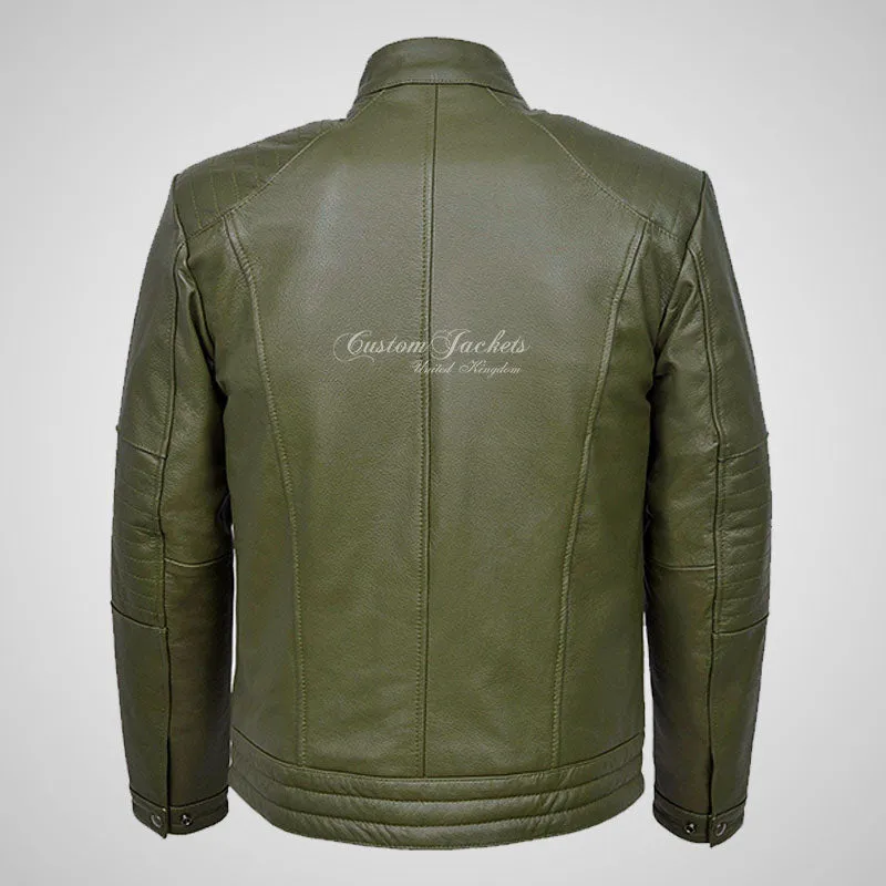 VIBE Mens Leather Biker Jacket Thick Cow Leather Moto Jacket